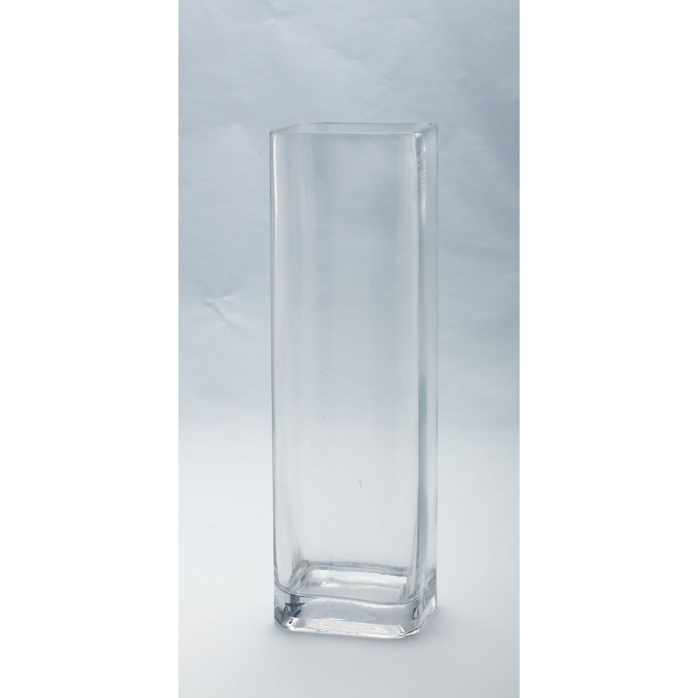 CC Home Furnishings Handblown Glass Square Vase - 16&#x22; - Clear