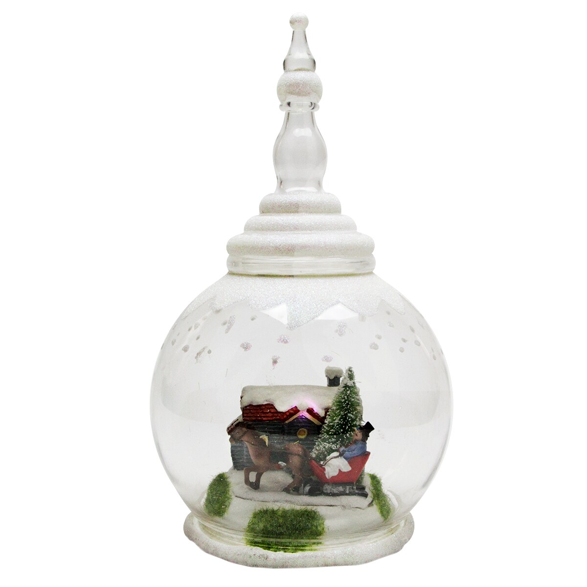 Roman 11.5" LED Lighted Horse and Sleigh Winter Scene Christmas Decoration