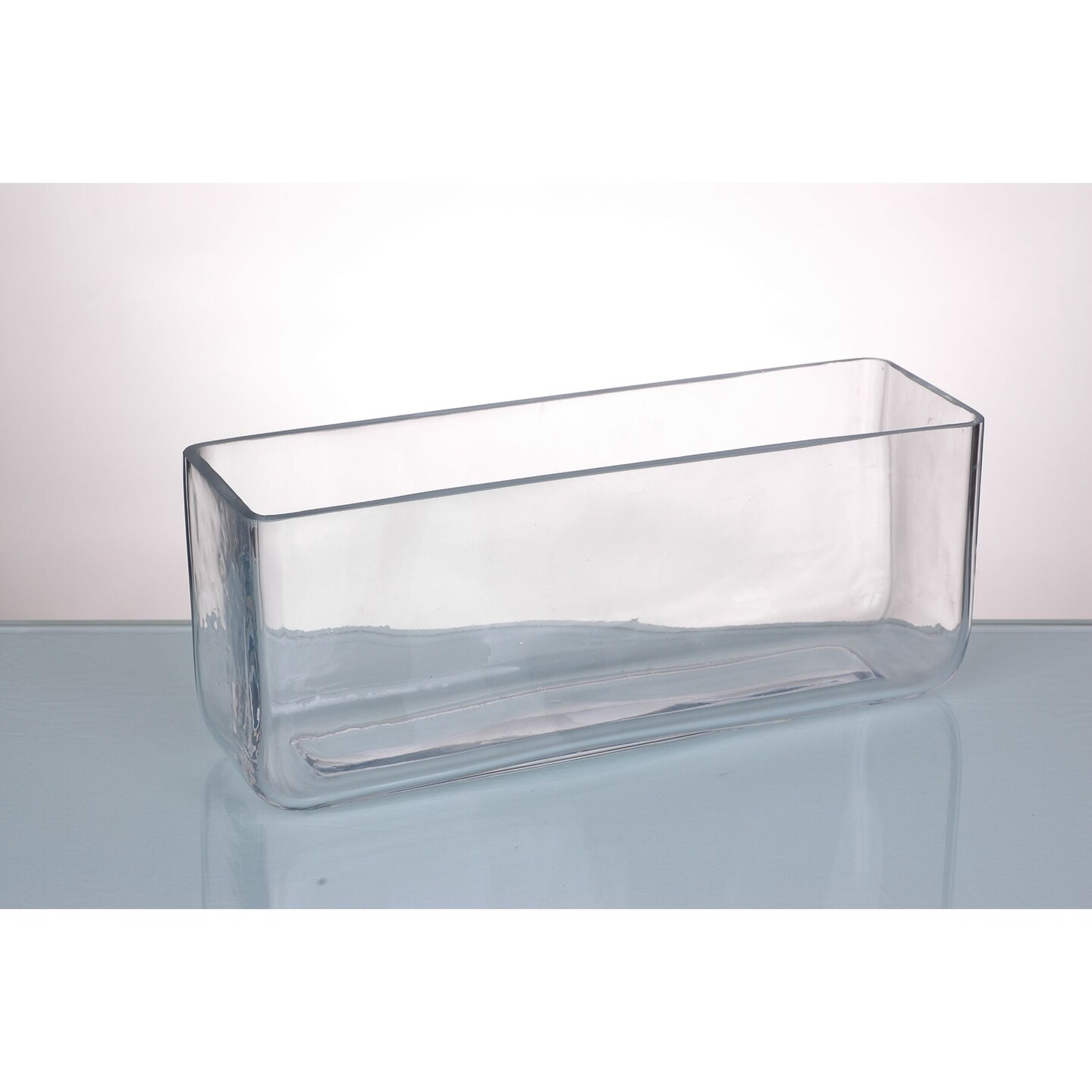 CC Home Furnishings 11.5” Clear Rectangular Shaped Glass Vase