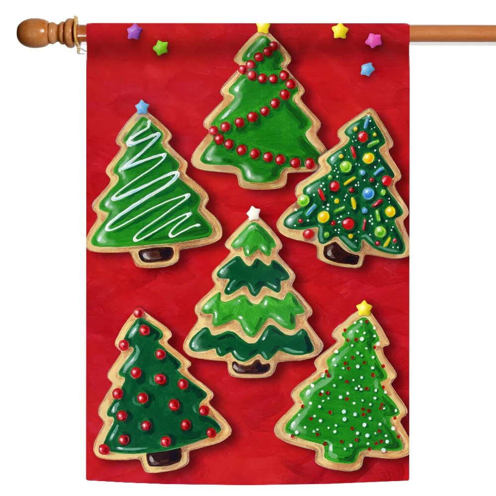 Toland Home Garden Christmas Tree Cookies Outdoor House Flag 40" x 28"