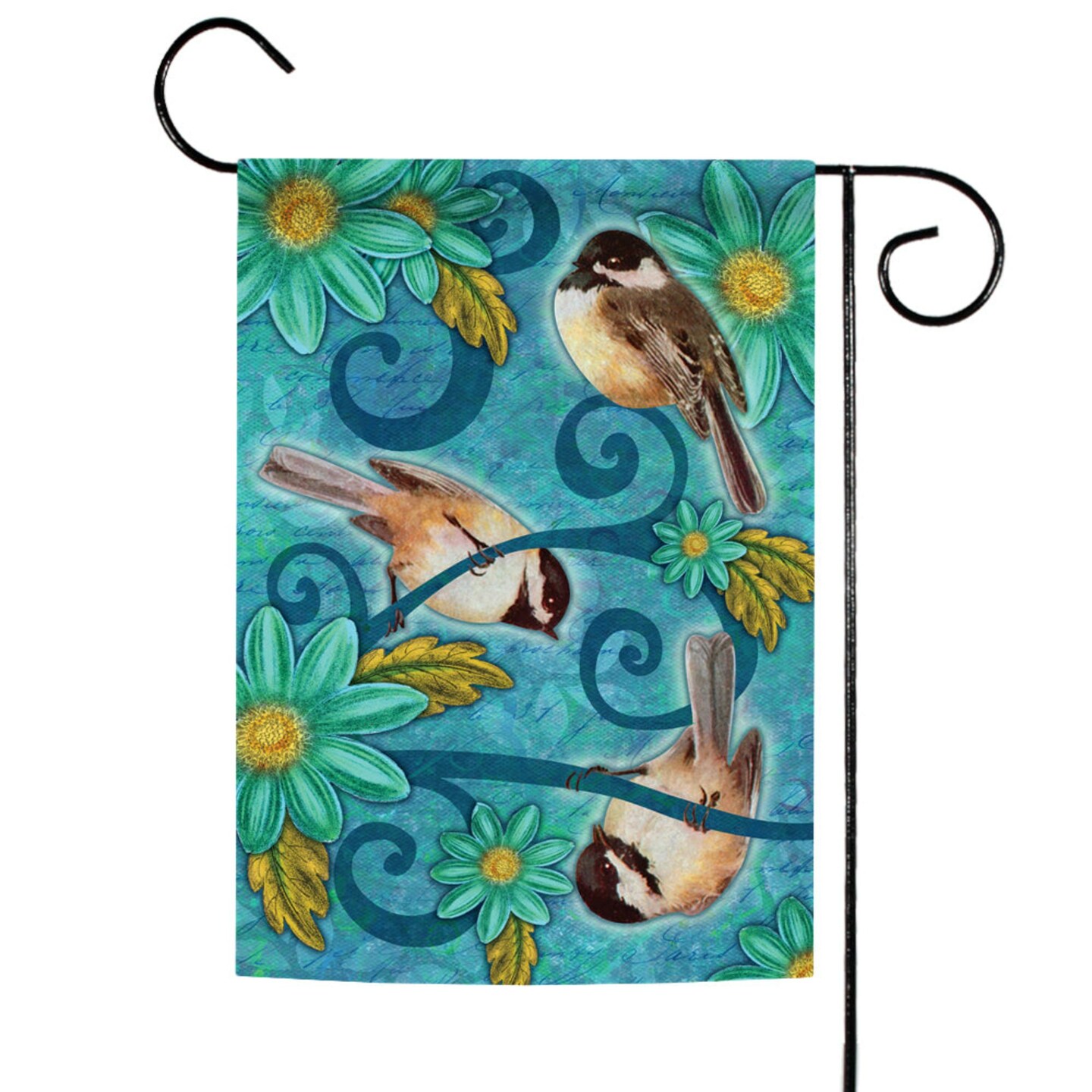 Toland Home Garden Blue and Brown Chickadees Outdoor Rectangular Mini ...