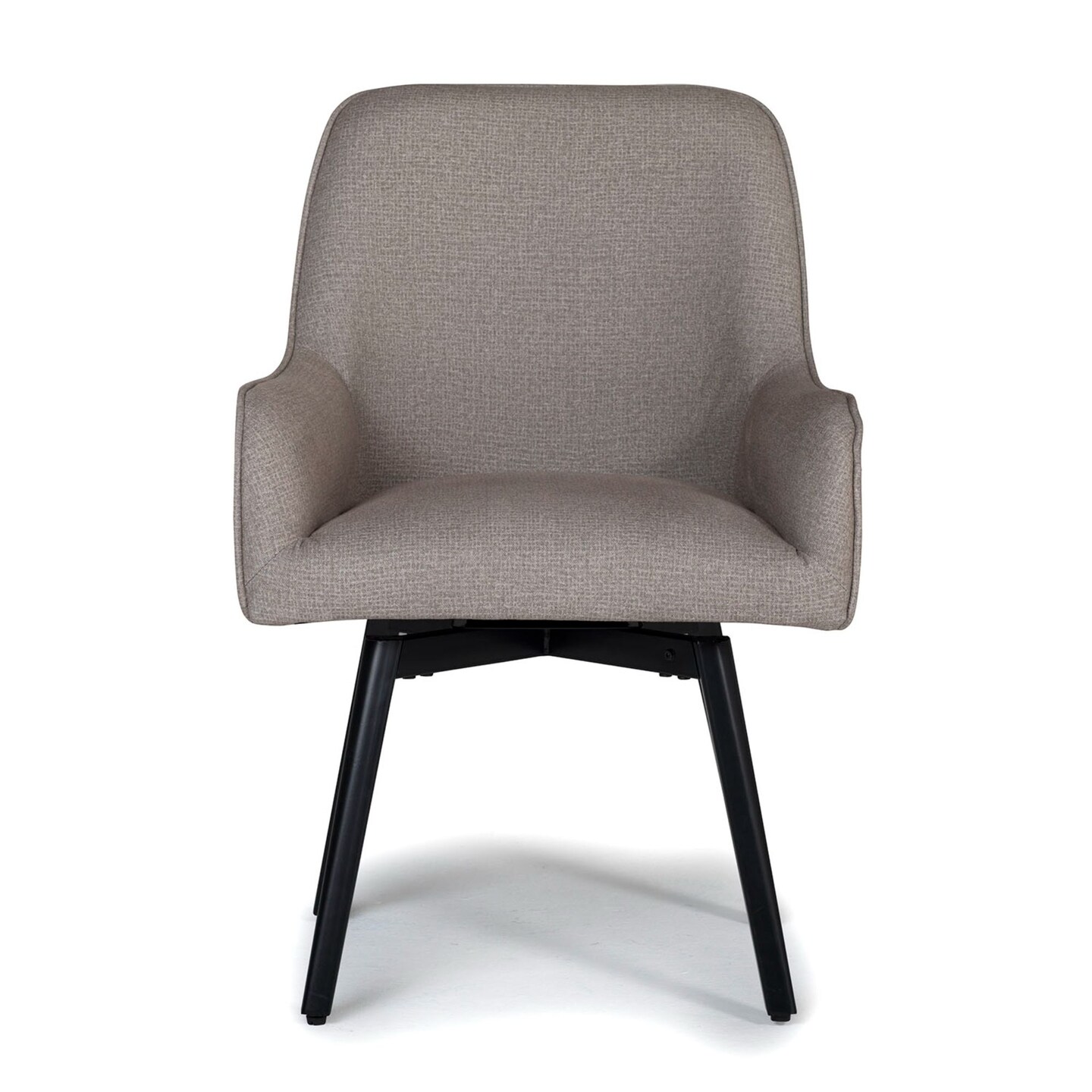 Studio Designs Home Spire Luxe Swivel Dining / Office Chair with Arms and Metal Legs in Camel Brown