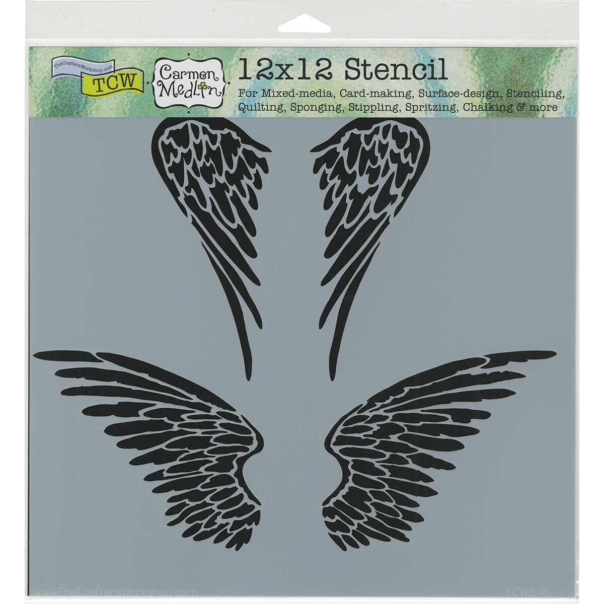 Crafter&#x27;s Workshop Template 12&#x22;X12&#x22;-Angel Wings