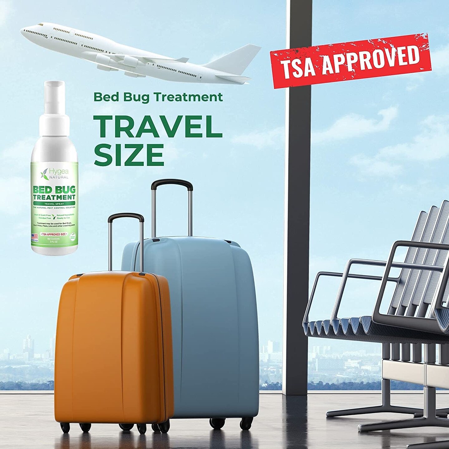 Hygea Natural Exterminator 24oz Spray &#x26; Bed Bug Exterminator Travel Size 3oz.