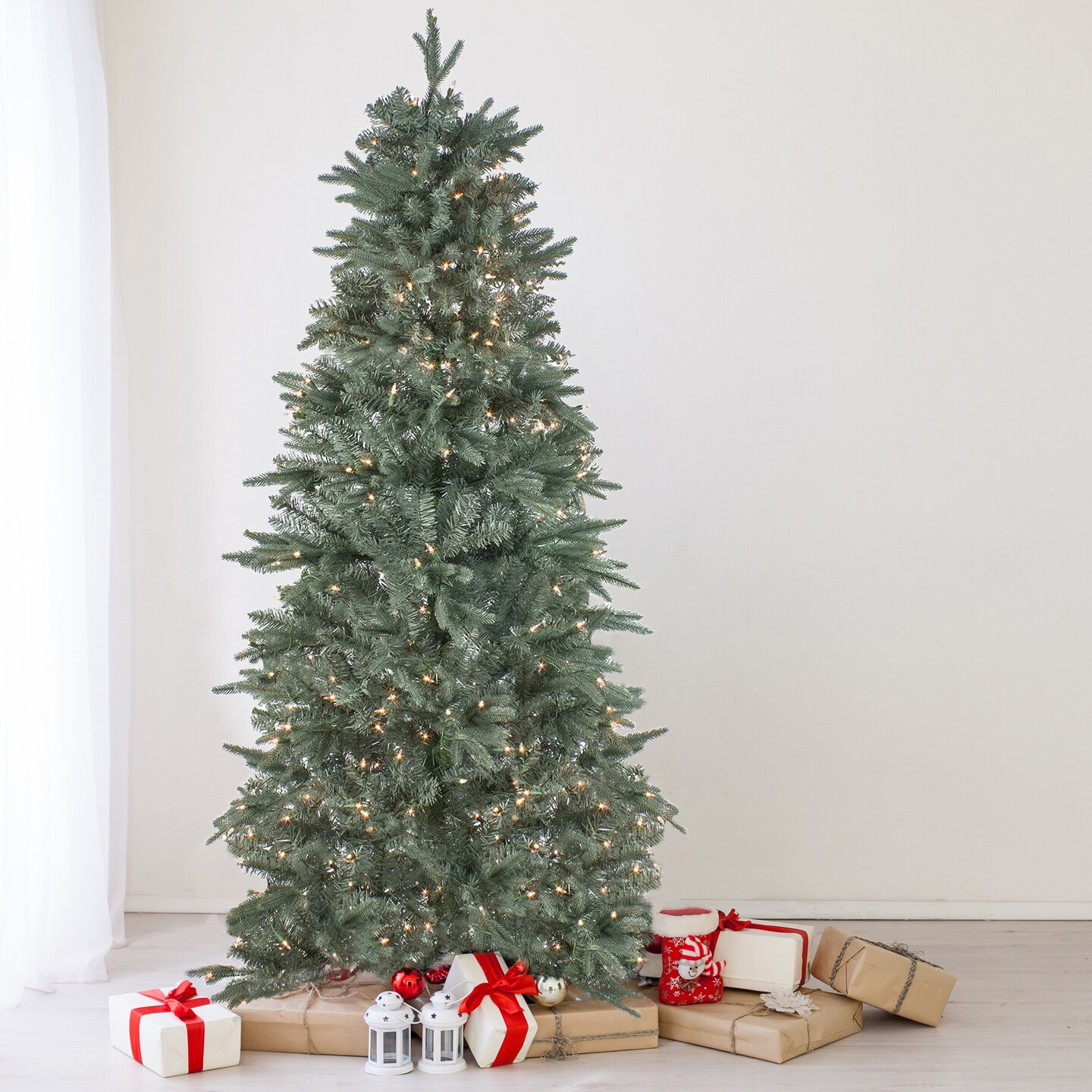 Northlight Real Touch™️ Pre-Lit Slim Washington Frasier Fir Artificial Christmas Tree - 6.5' - Clear Lights