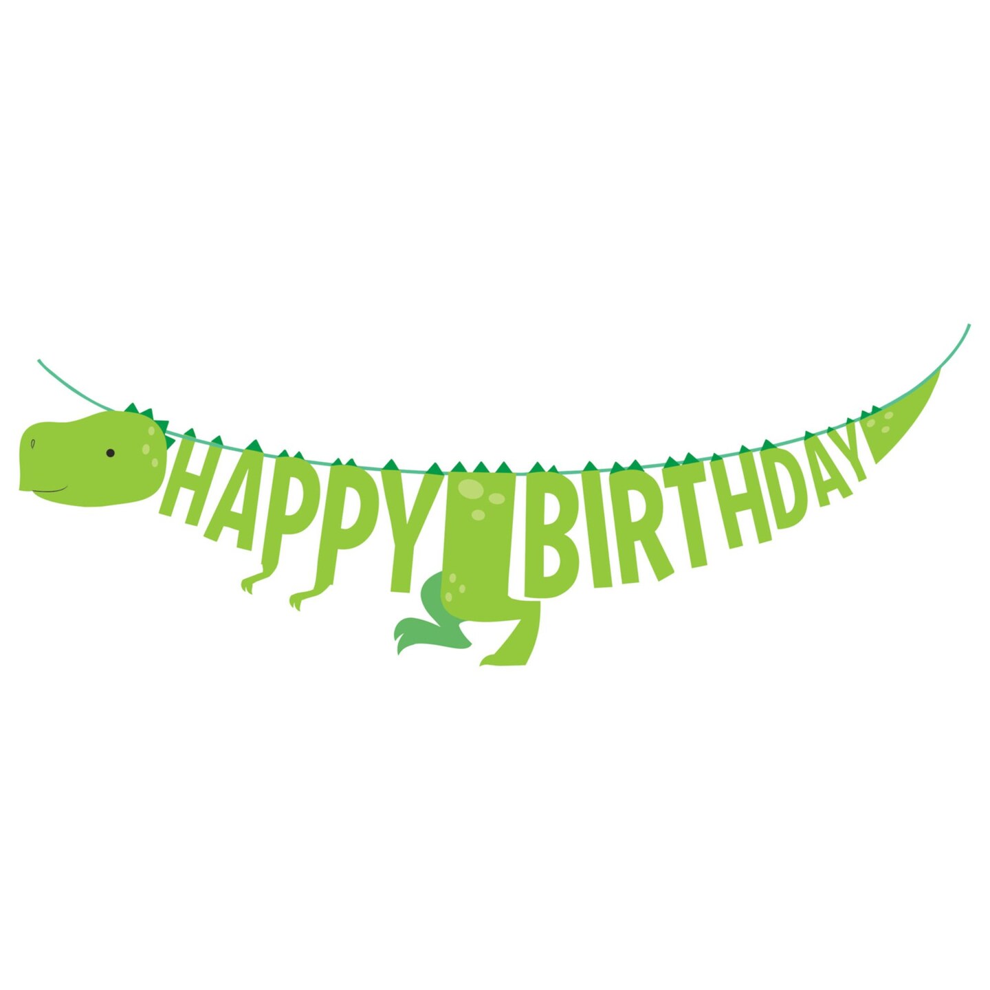 Party Central Club Pack of 12 Green Happy Birthday Dinosaur Boy Party Banner 66&#x22;