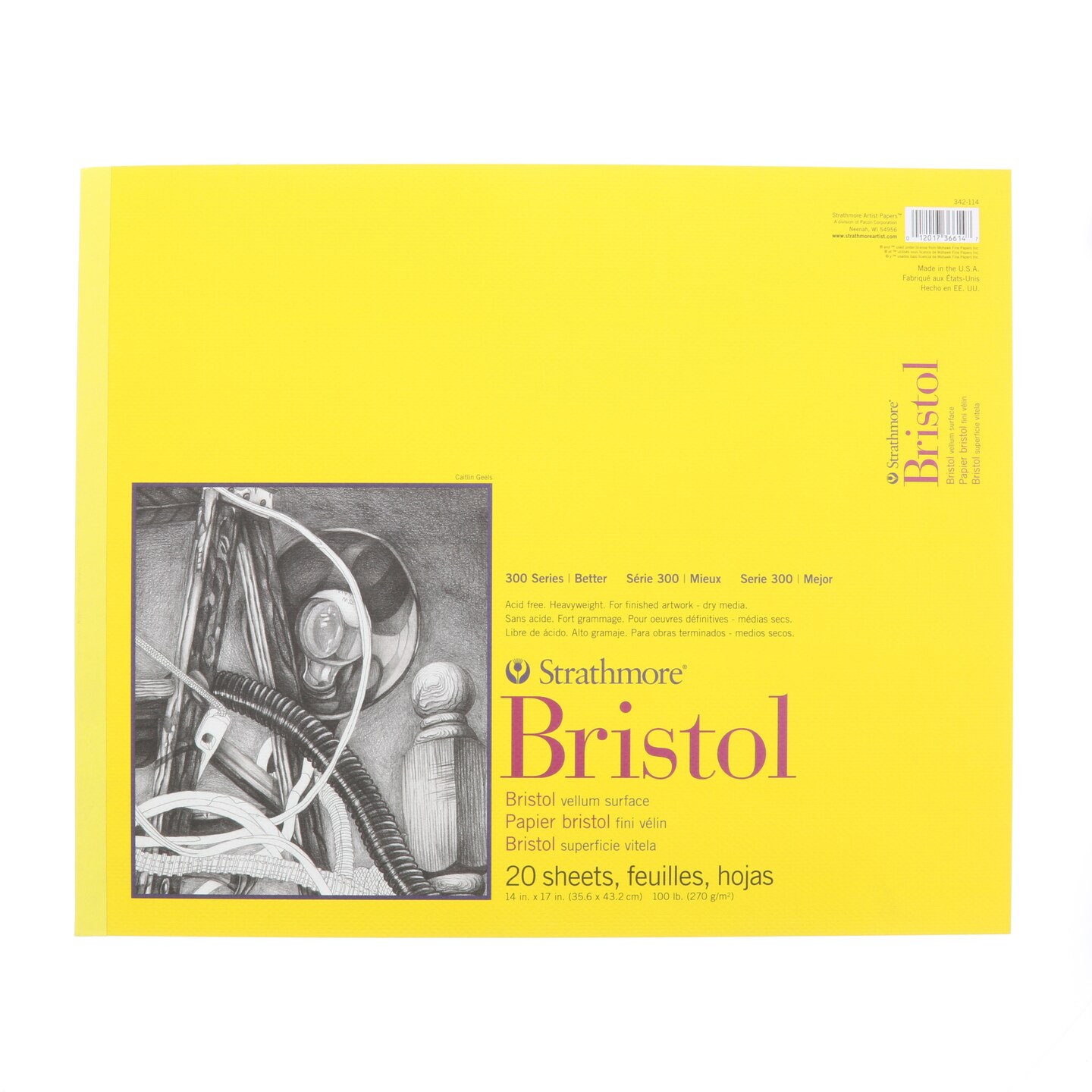 Strathmore - Bristol Paper Pad - Series 300 - Regular - 14&#x22; x 17&#x22; - 20 Shts./Pad