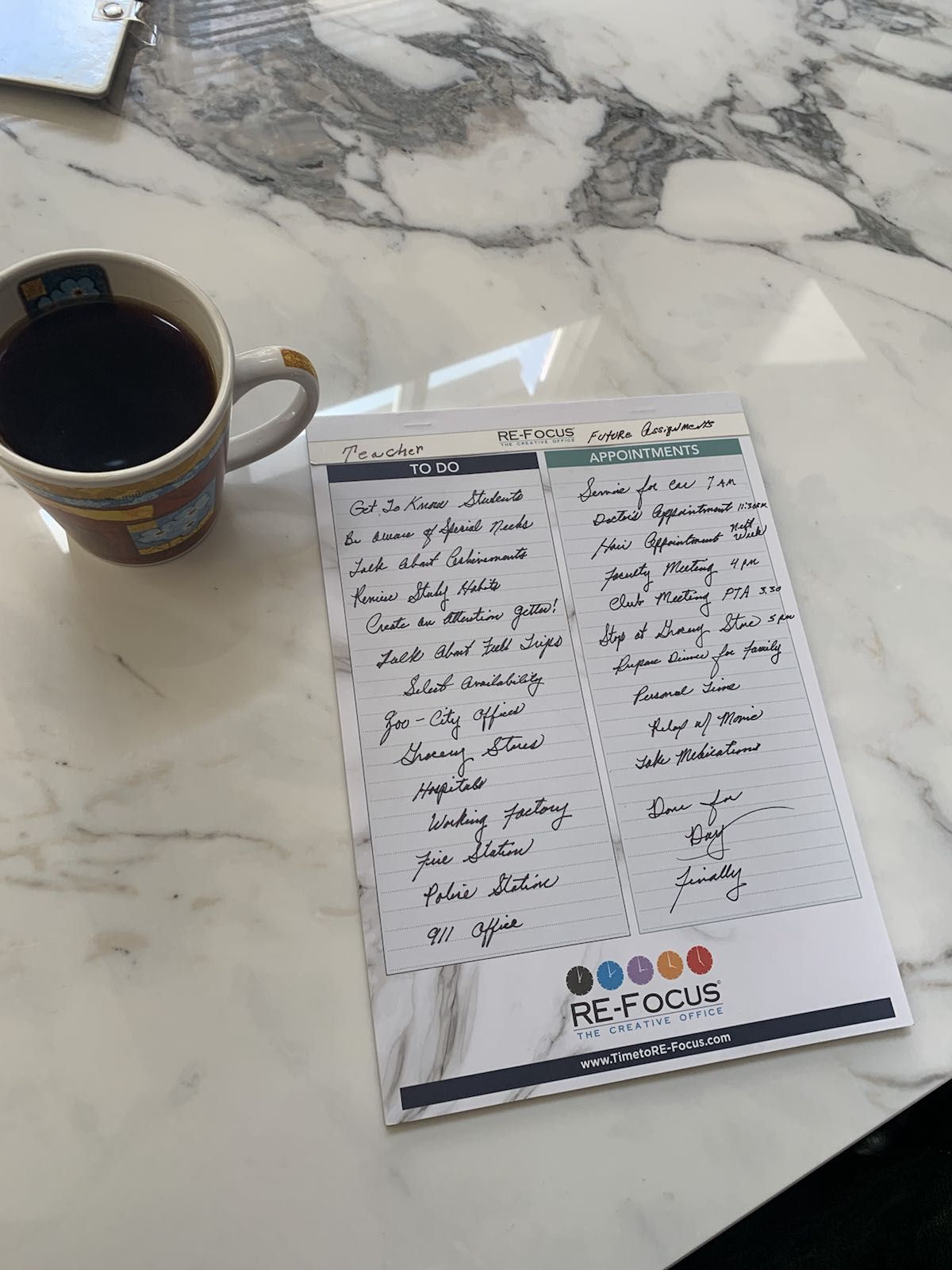 RE-FOCUS THE CREATIVE OFFICE, Professional To do and Appointment list pad, Legal size, 2 pack, 30 sheets each