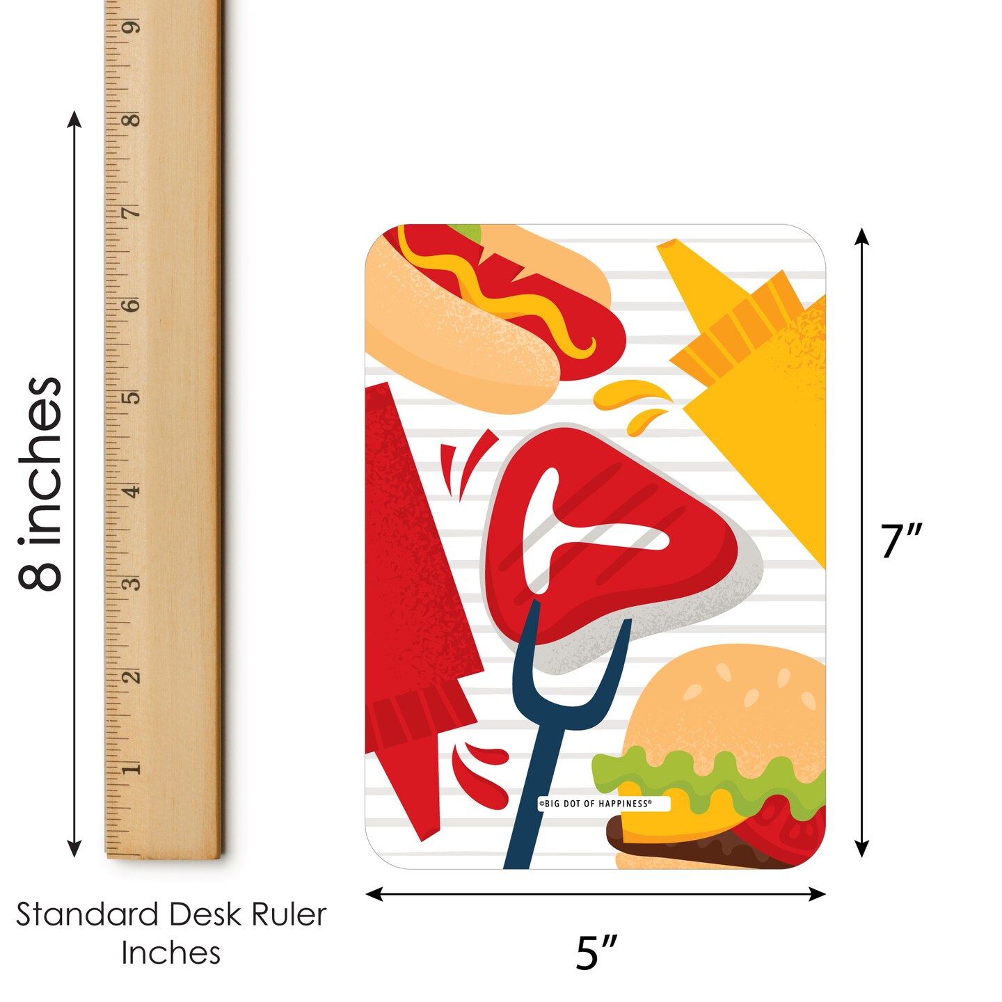Big Dot of Happiness Fire Up the Grill - Bingo Cards and Markers - Summer BBQ Picnic Party Bingo Game - Set of 18