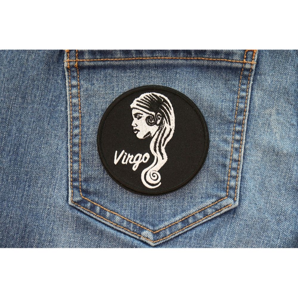 Patch, Embroidered Patch (Iron-On or Sew-On), Virgo Zodiac Sign Patch, 3" x 3"