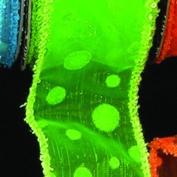 The Ribbon People Neon Green Spot Sheer Wired Craft Ribbon 1.5&#x22; x 80 Yards