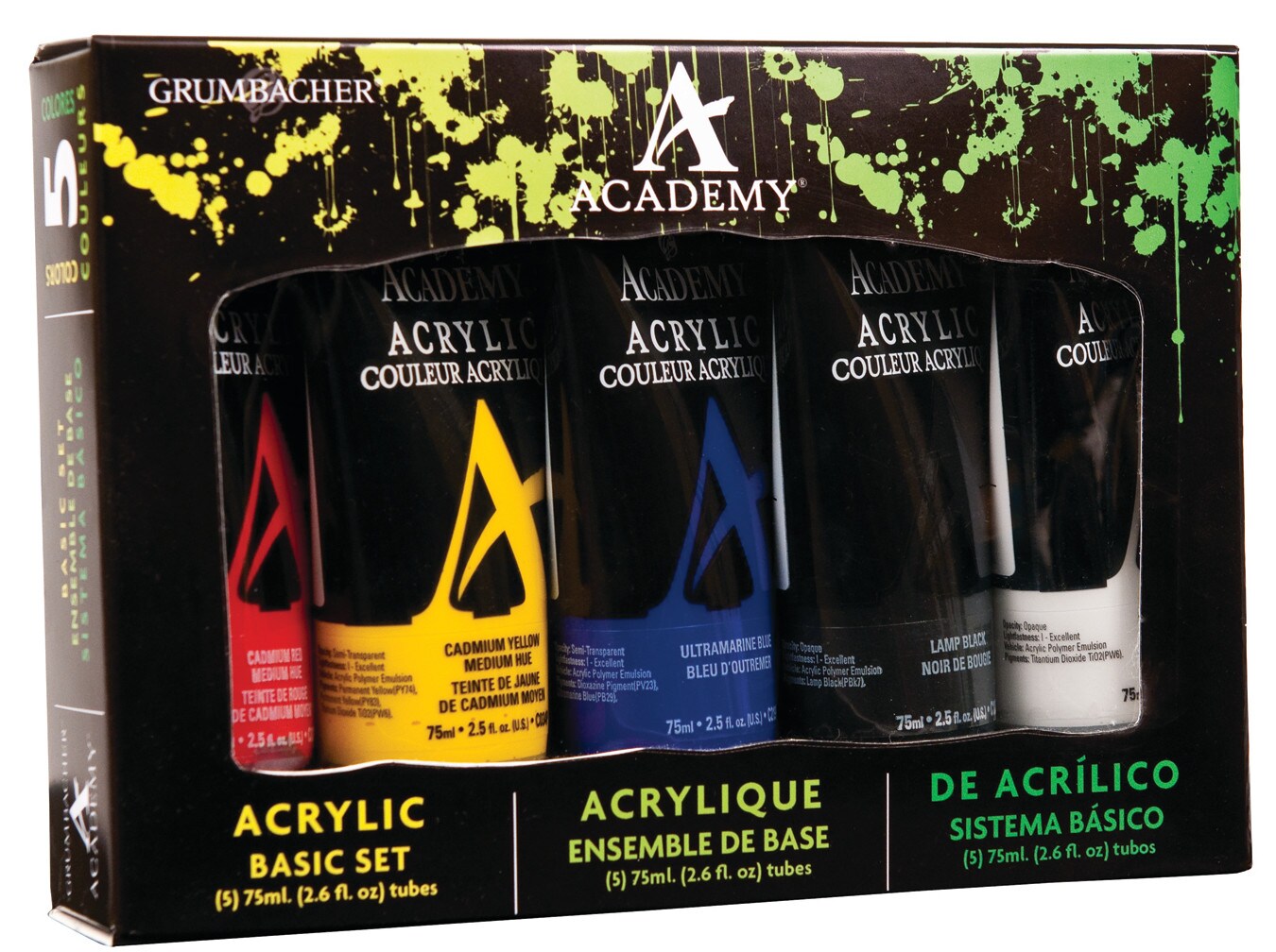 Grumbacher Academy Acrylic Paint 75ml Mars Black