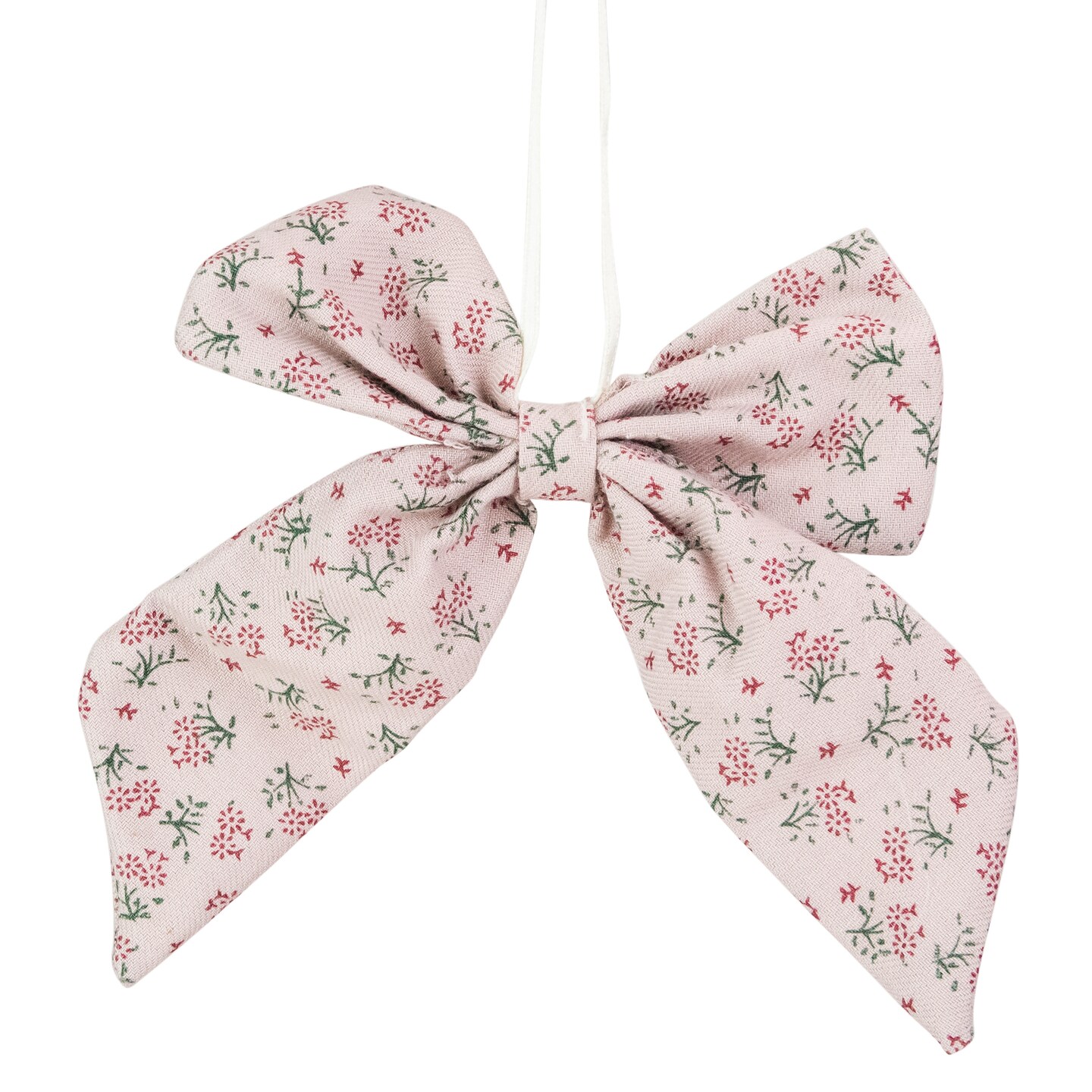 Northlight 5.5&#x22; Pink Floral Single Loop Christmas Bow Decoration