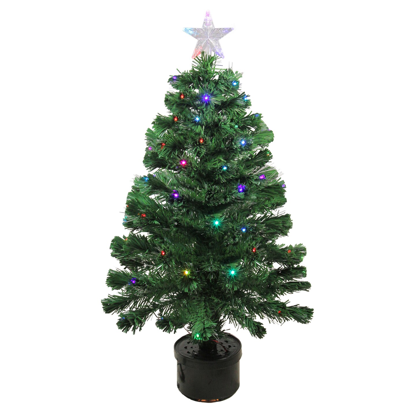 Northlight Pre-Lit Medium Fiber Optic Artificial Christmas Tree - 3' - Multicolor LED lights