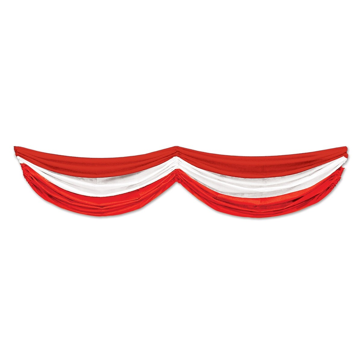 Beistle Pack of 6 Red and White Striped Circus Themed Fabric Bunting Hanging Decorations 70&#x22;