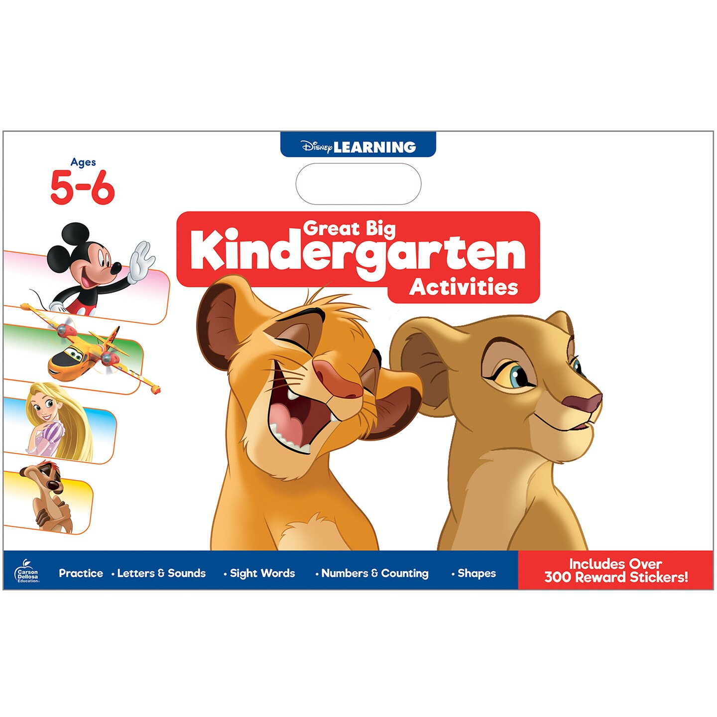 Disney Learning Great Big Kindergarten Activities, Large Kindergarten Math and Phonics Activity Book, Sight Words, Alphabet Letters, Shapes, and Counting Number, Sticker Activity Book for Kids Ages 5+