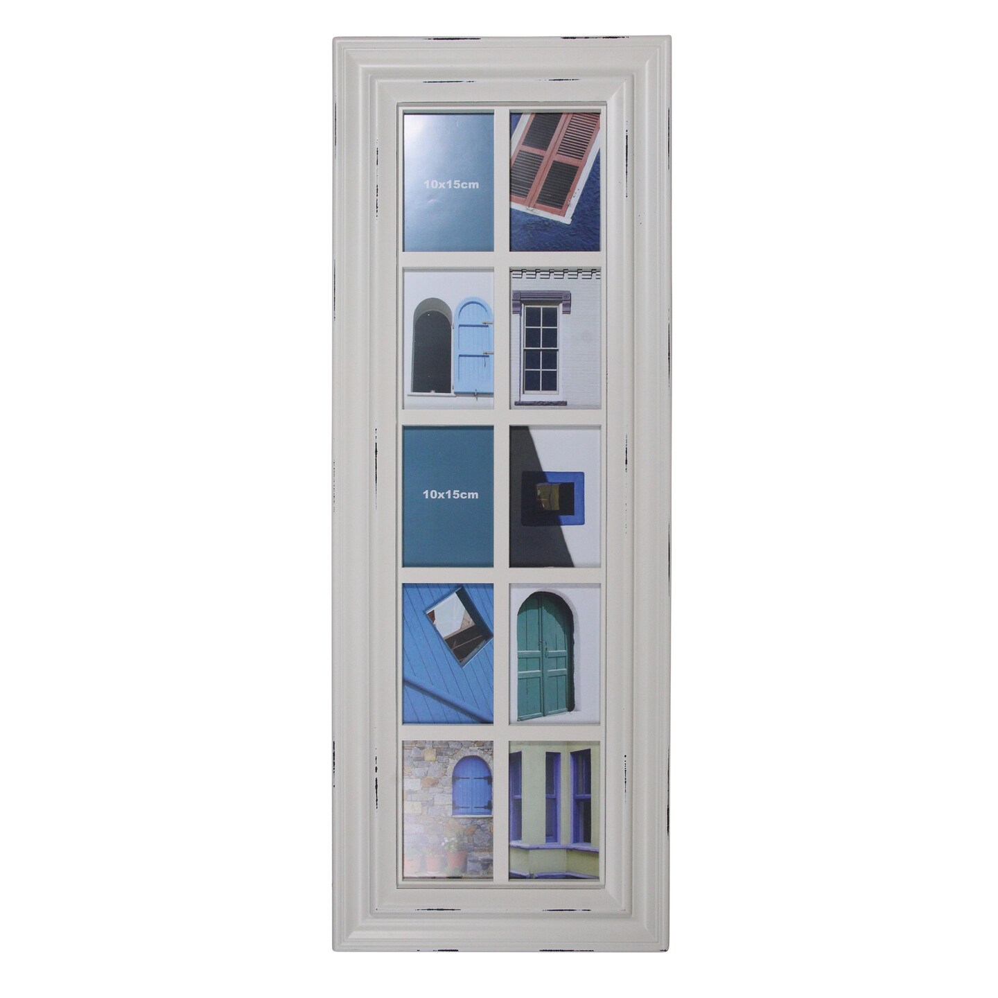 Northlight 35&#x22; Distressed Mullions Window Photo Collage Wall Frame for 4&#x22; x 6&#x22; Pictures