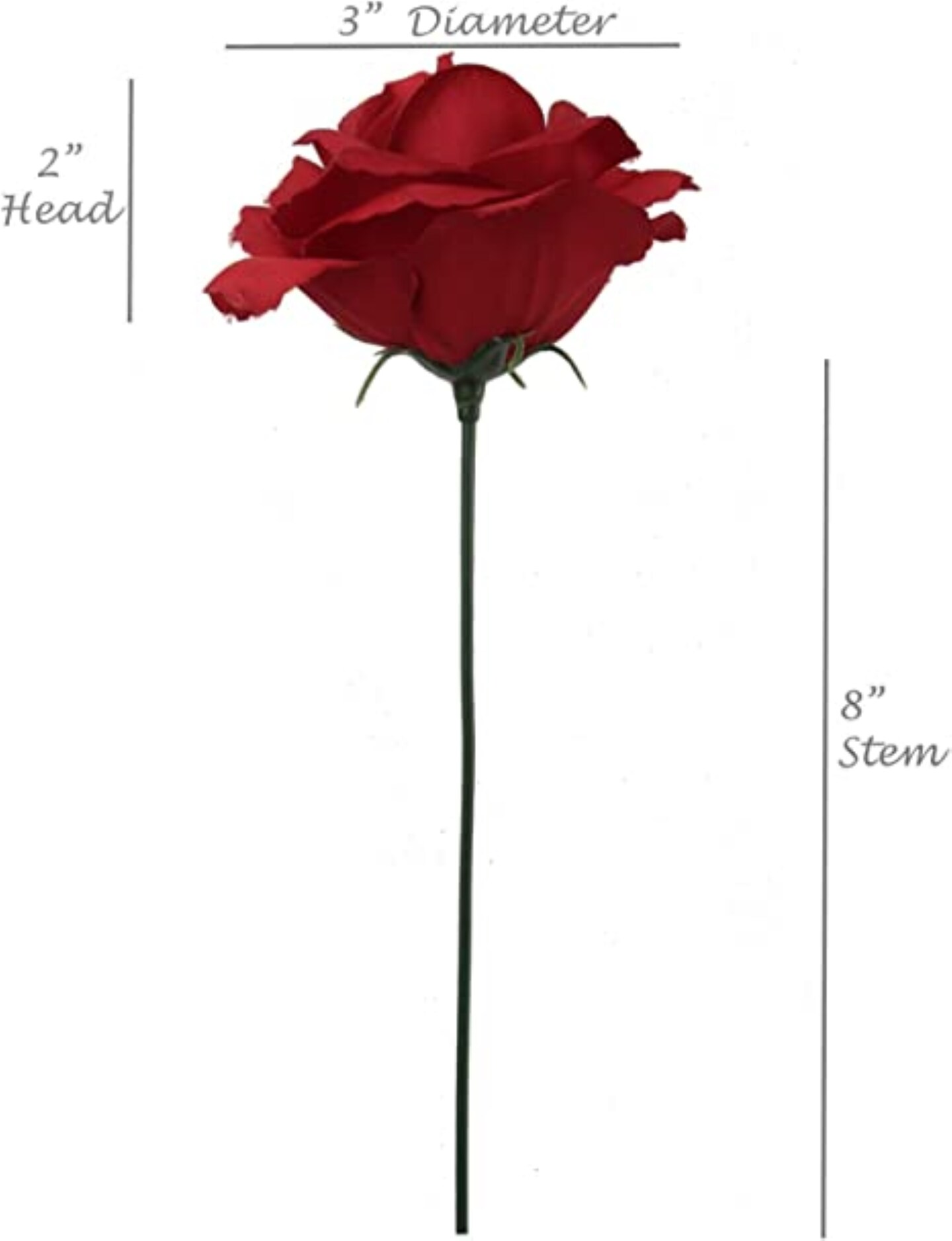 Box of 100: Artificial Rose Flower Picks, 8 Long