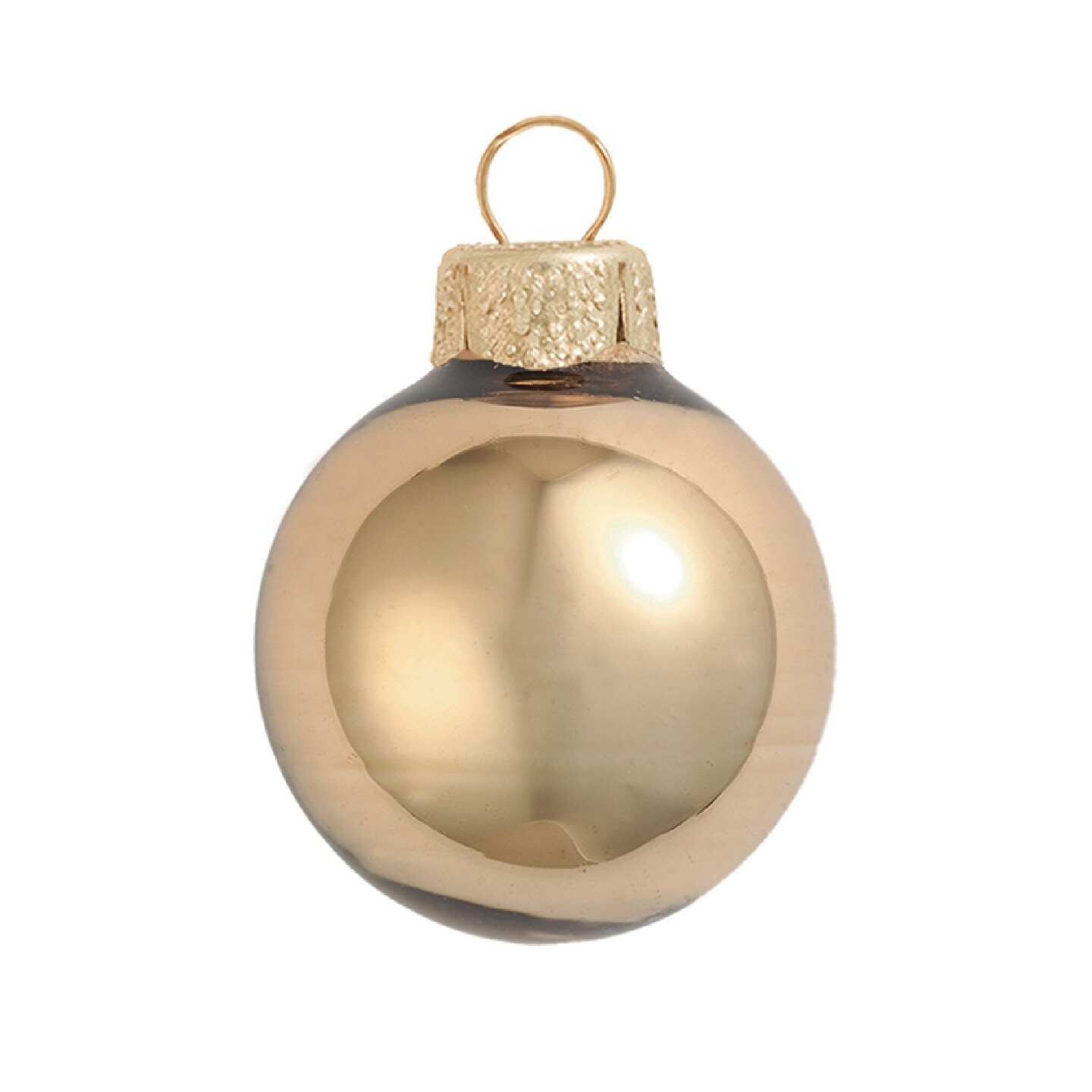 Whitehurst Shiny Finish Glass Christmas Ball Ornaments - 4.75" (120mm) - Antique Gold - 4ct