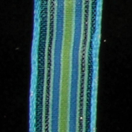 The Ribbon People Blue and Green Striped Wired Craft Ribbon 0.5