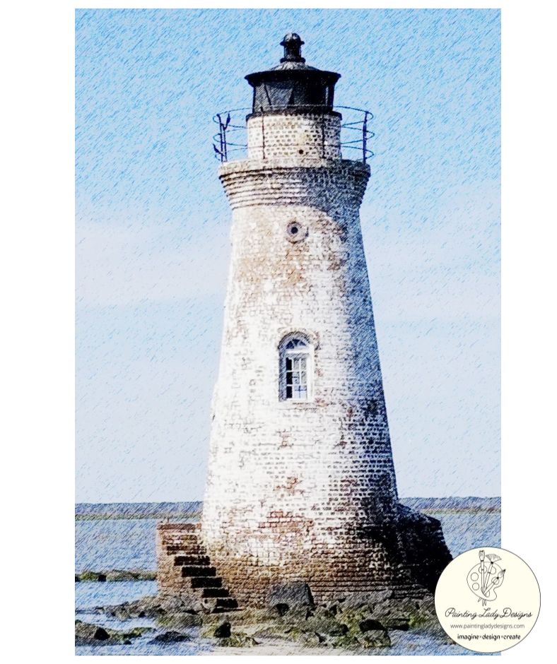 Tybee Island Lighthouse  Art paper for Decoupage and Mixed Media
