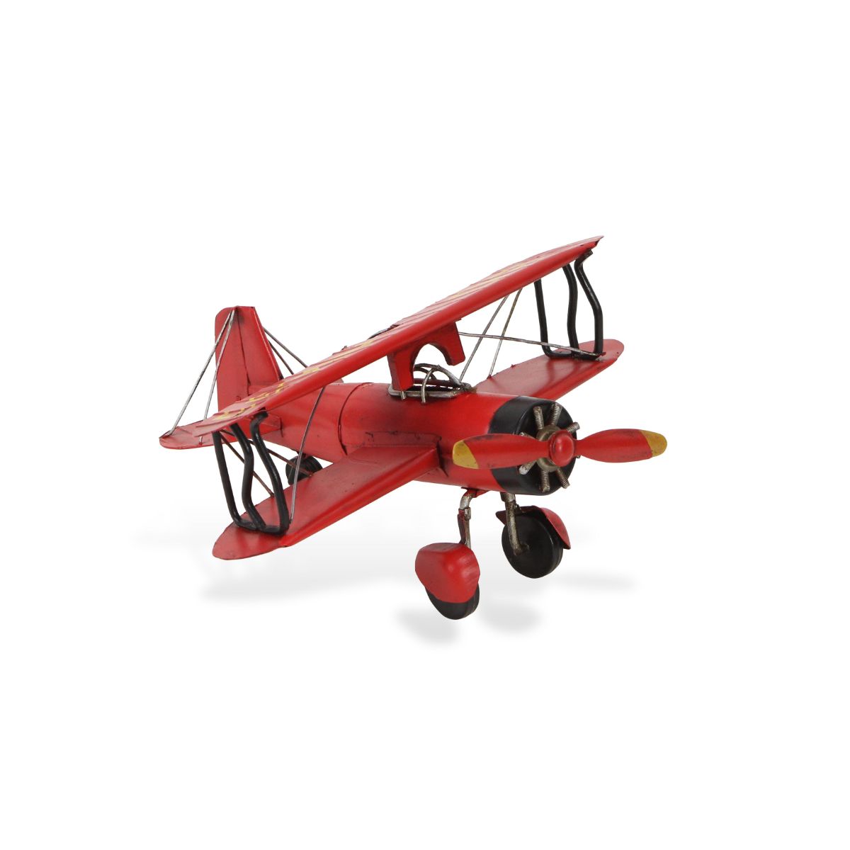Contemporary Home Living 10&#x22; Red and Black 1933s Vintage Style G5 Biplane Tabletop Decoration