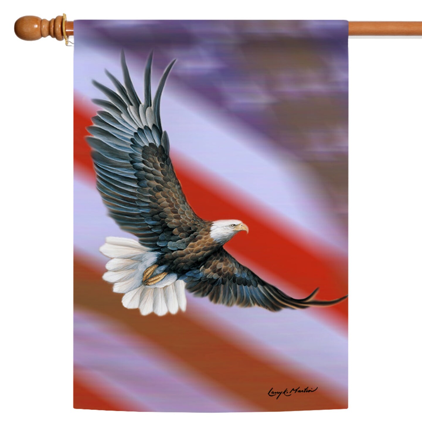 Toland Home Garden Soaring Eagle with USA Flag Patriotic Outdoor Flag - 40&#x22; x 28&#x22;