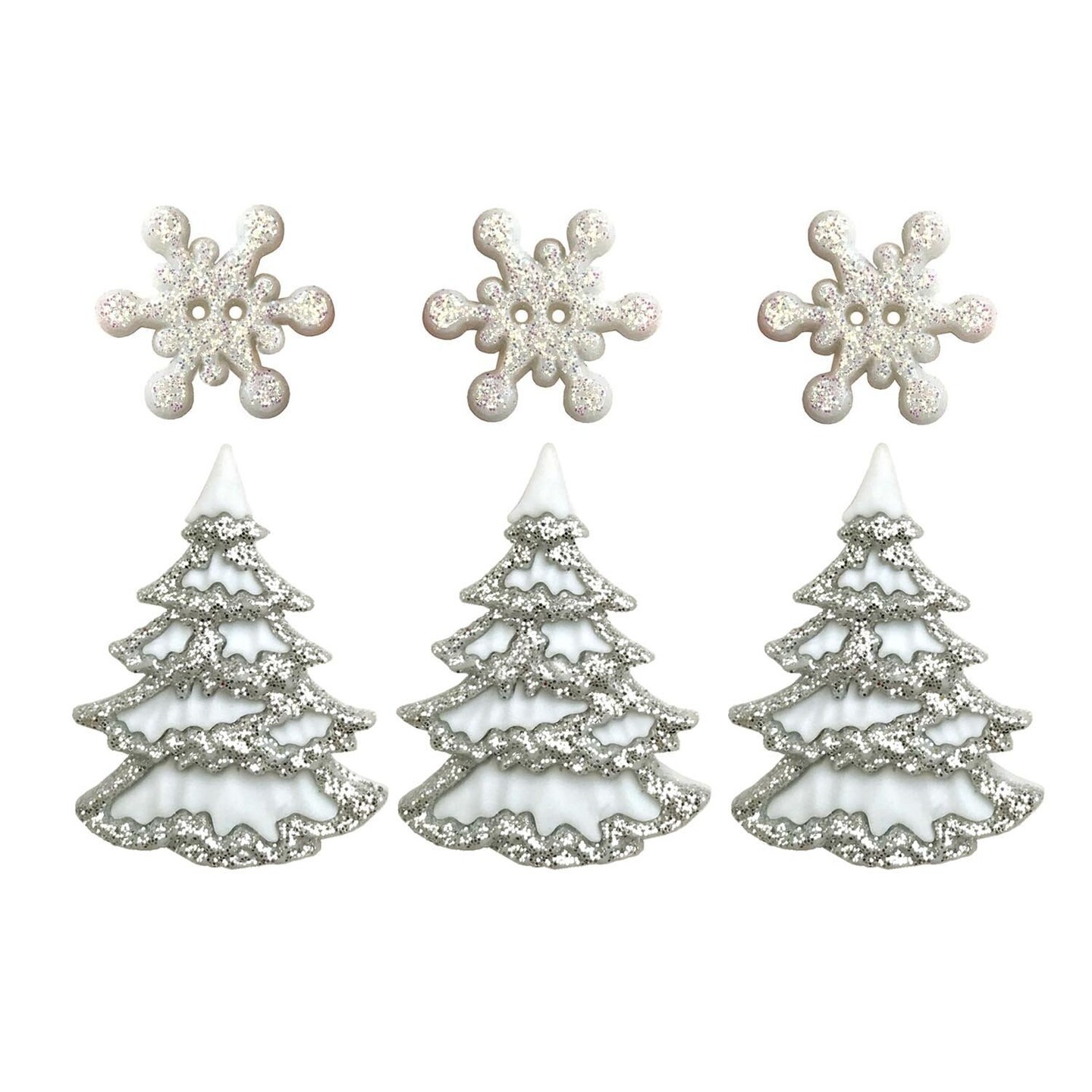 Buttons Galore White Christmas Buttons - 18 Sewing & Craft Buttons