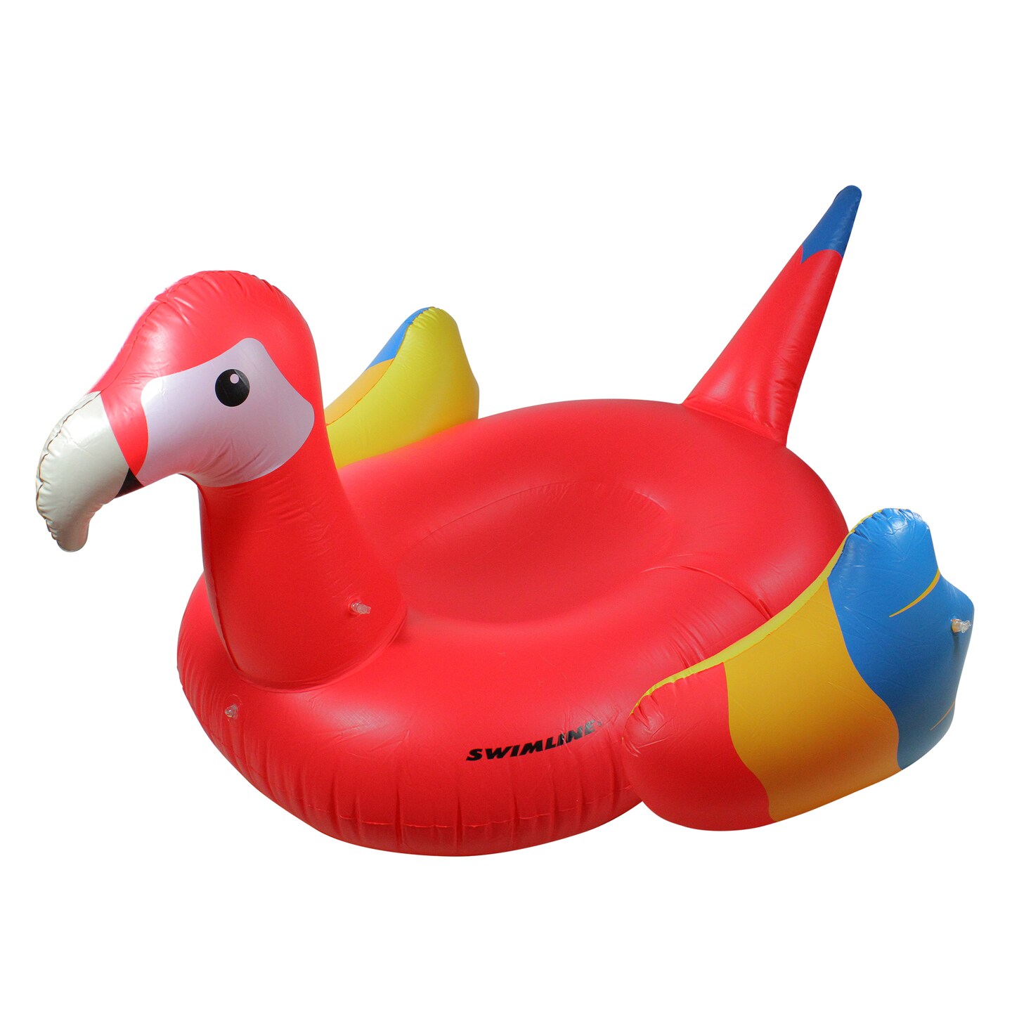 Swim Central Inflatable Yellow and Red Scarlet Macaw Novelty Swimming Pool Raft - 93"