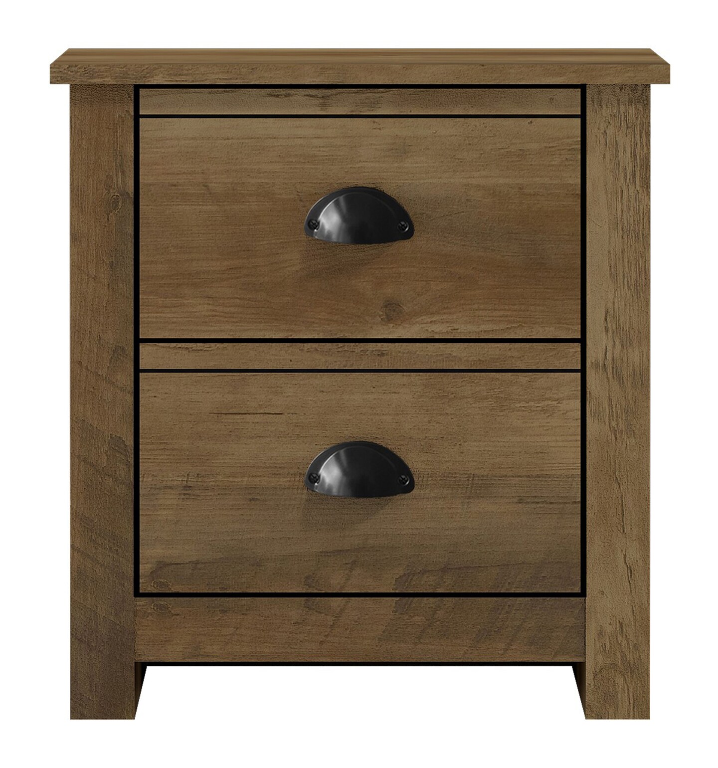 Geordano 2-Drawer Knotty Oak Nightstand (20&#x22; x 16.3&#x22; x 18.9&#x22;)