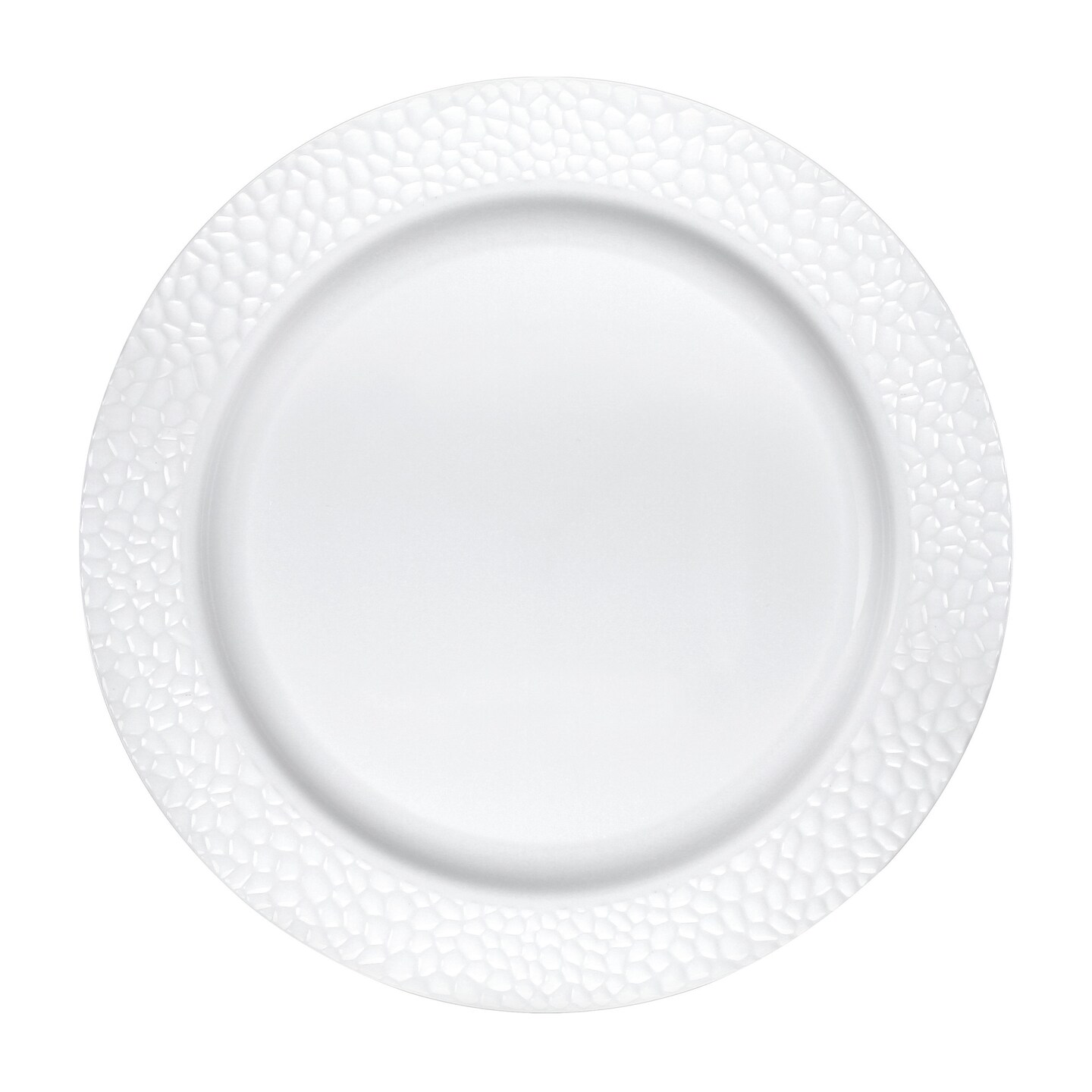Party Central Club Pack of 120 White Disposable Pebble Plastic Round Party Luncheon Plates 7&#x22;