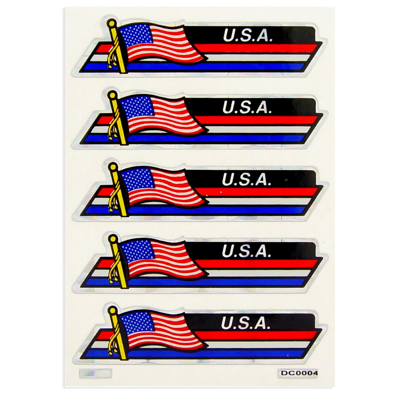 American Flag USA Stickers 5Pcs 2-3/4&#x22;X4&#x22;