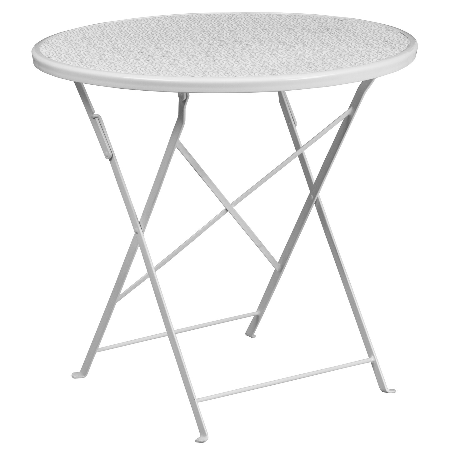 Flash Furniture 30'' White Round Contemporary Outdoor Patio Folding Table