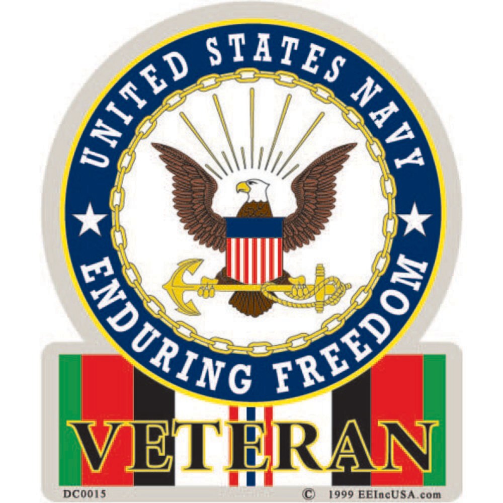 DC0015 US Navy Veteran Operation Enduring Freedom Badge Sticker (3.5''x4.125'')