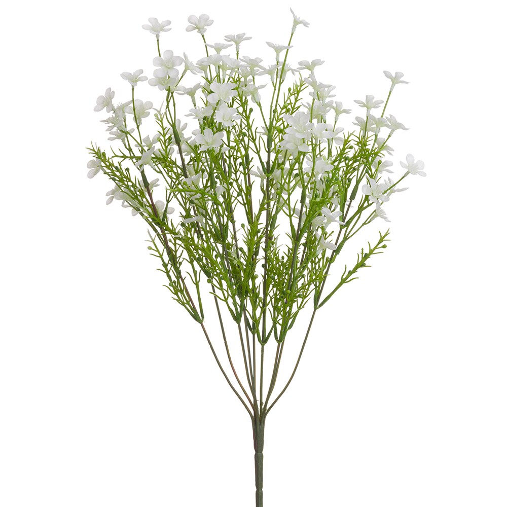 Allstate 18&#x22; White and Green Forget-Me-Not Artificial Floral Bush