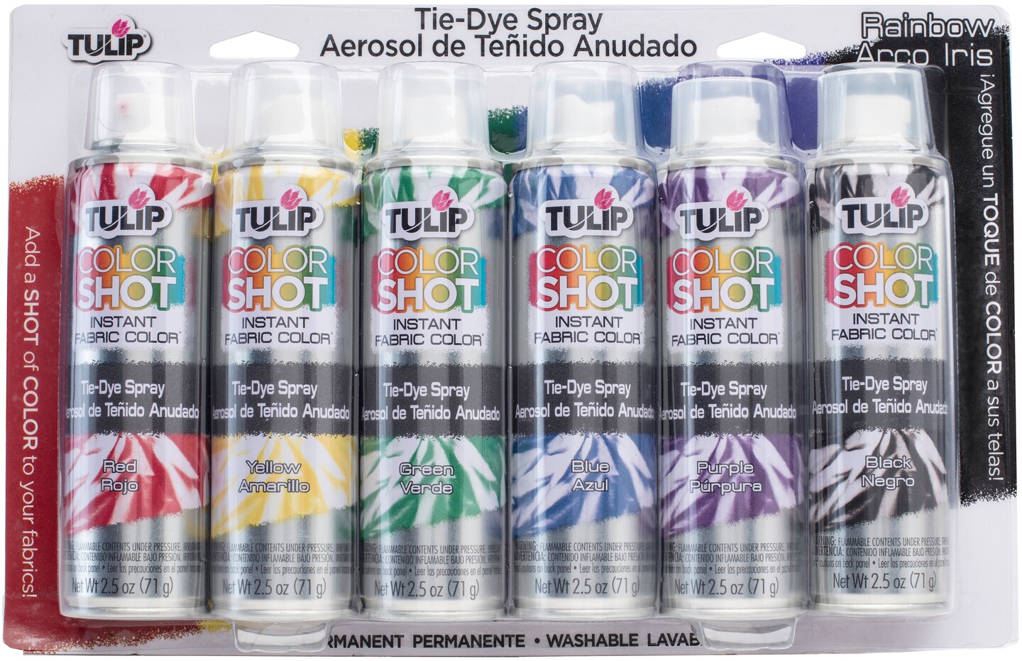 Tulip ColorShot Instant Fabric Color Spray Tie-Dye Kit-Rainbow