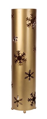 Melrose 24" Elegant Winter Golden Bronze Christmas Snowflake Standing Floor Candle Holder