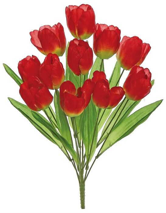 Select Artificials 16.5&#x22; Red Tulips Artificial Floral Bush