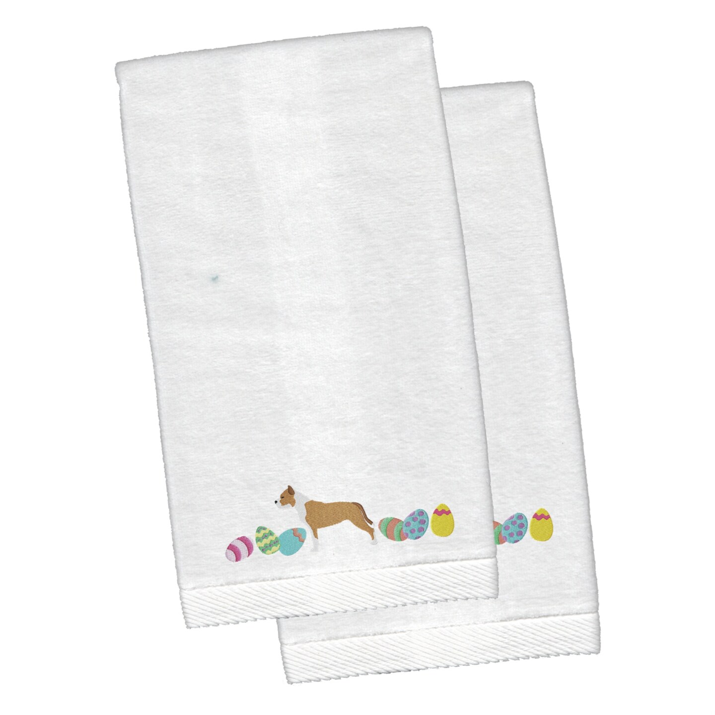 &#x22;Caroline&#x27;s Treasures Staffordshire Bull Terrier Easter Hand Towels, 26hx16w, Multicolor&#x22;