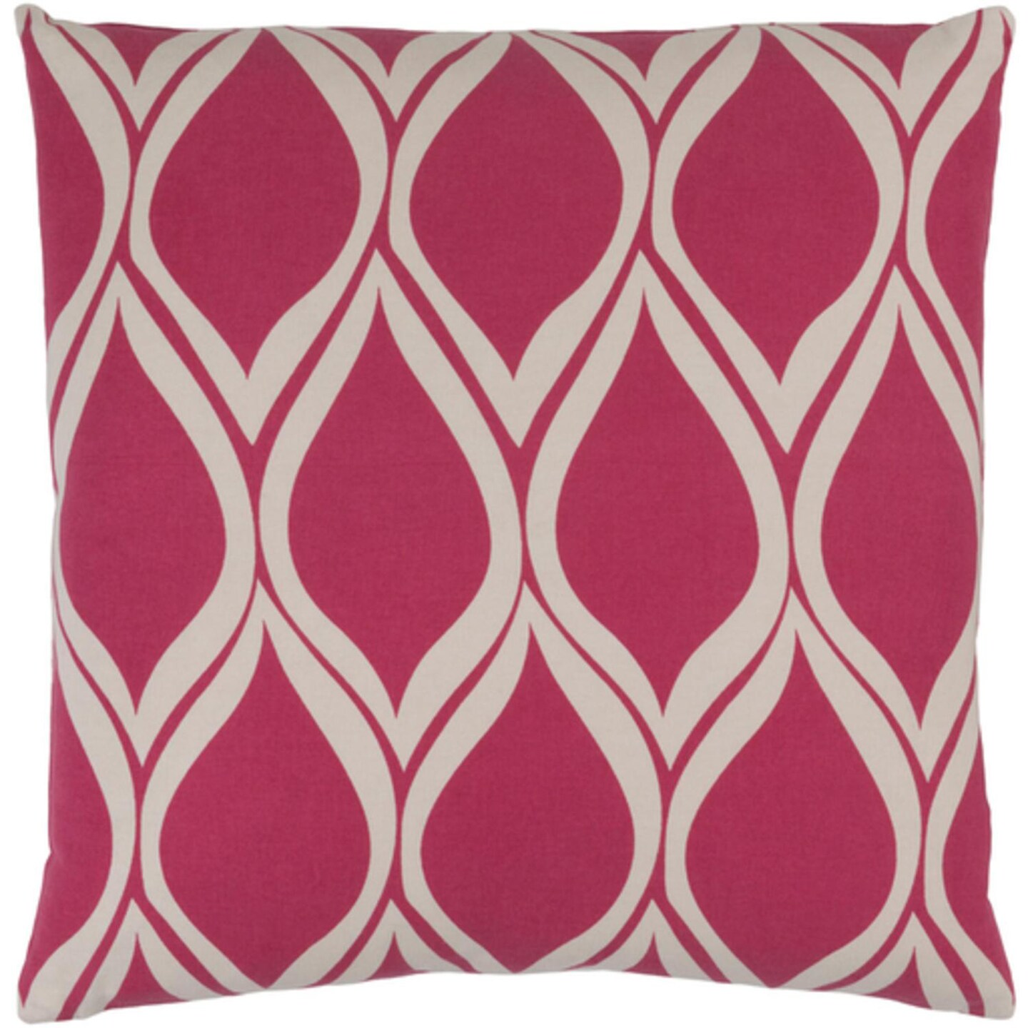 Diva At Home 20&#x22; Falling Drops Raspberry Pink and Cloud Gray Decorative Throw Pillow - Polyester Filled