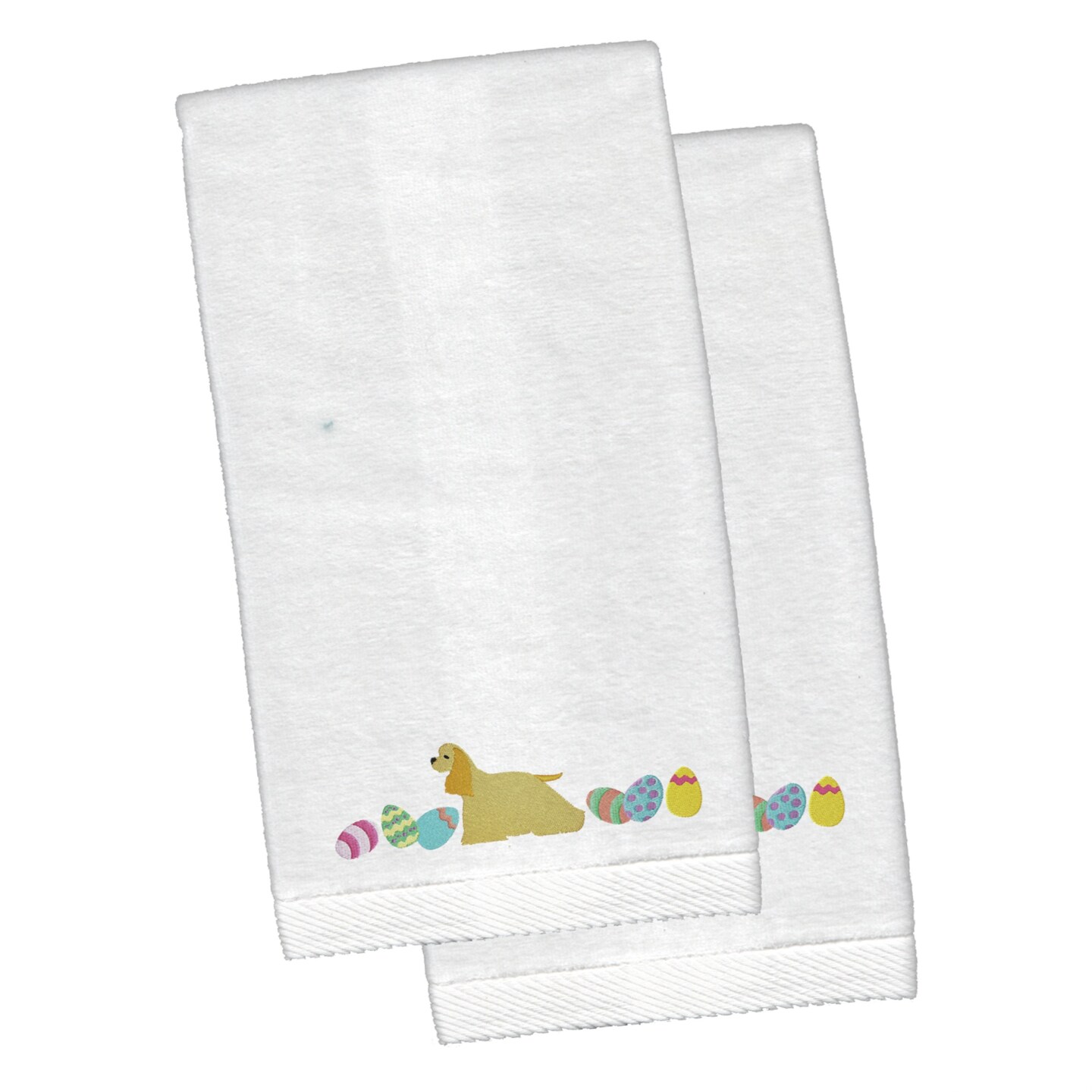 &#x22;Caroline&#x27;s Treasures Cocker Spaniel Easter Emboidered Hand Towels, 26hx16w, Multicolor&#x22;
