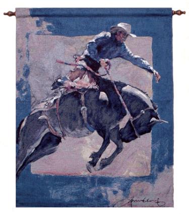 Simply Home Cowboy Riding Horse Wall Hanging Tapestry 26" x 36"