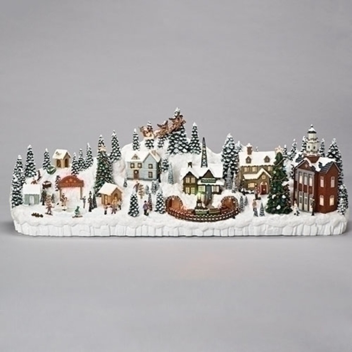 Roman 33&#x22; Musical LED Mantlepiece Christmas Village