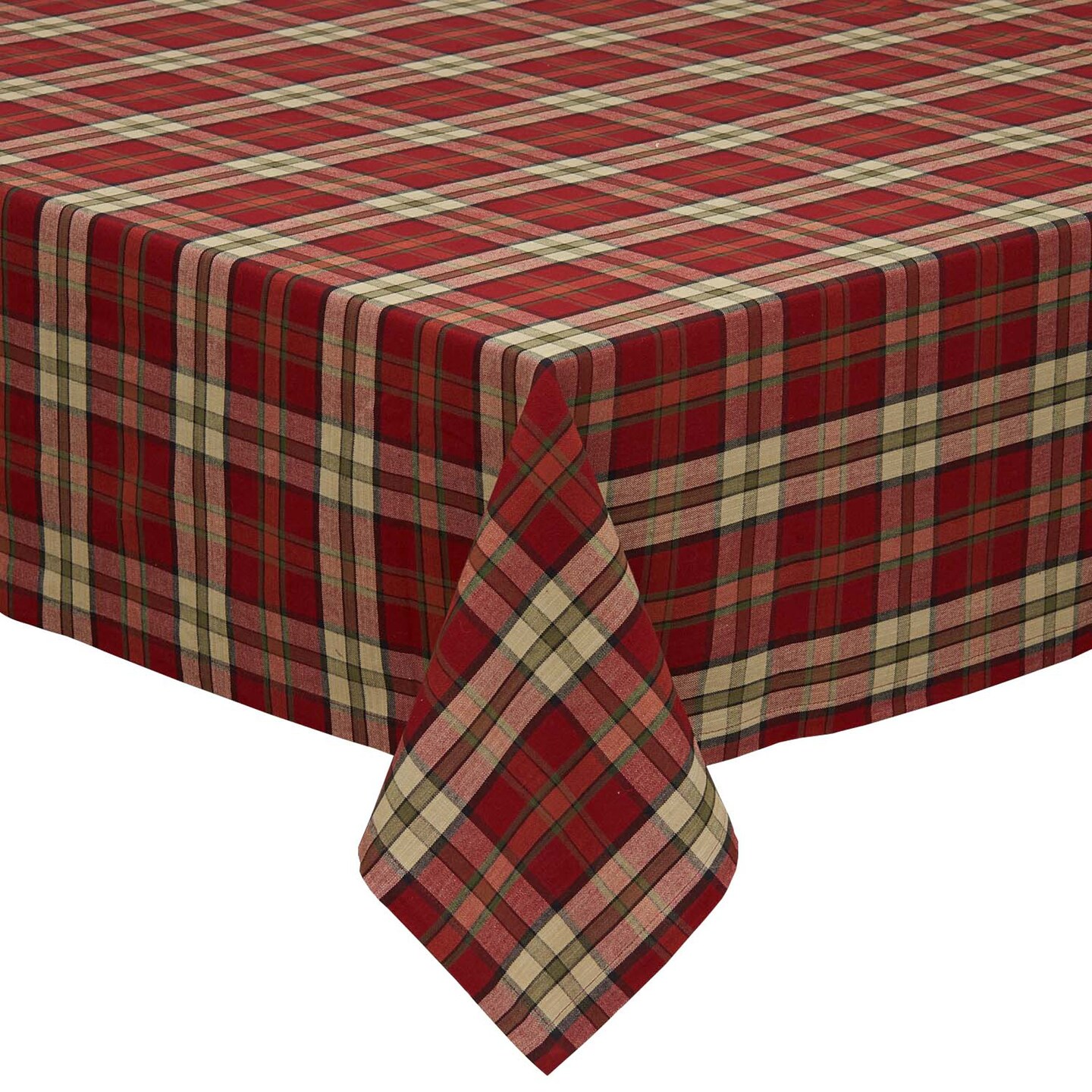 Contemporary Home Living 52&#x22; x 52&#x22; Campfire Red and White Classic Plaid Table Cloth