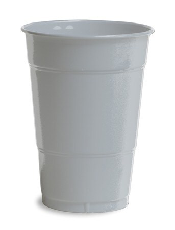 Party Central Club Pack of 240 Shimmering Silver Disposable Drinking Party Tumbler Cups 16 oz.