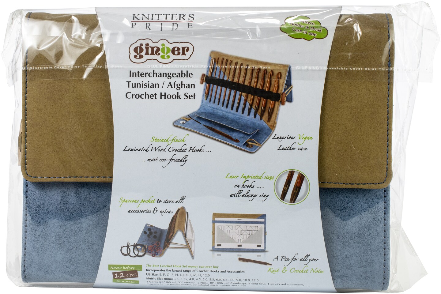 KnitPro-Ginger Interchangeable Crochet Hooks Set-Set Of 12 - Assorted Sizes