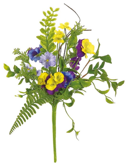 Select Artificials Pansy and Wild Blossom Artificial Floral Bush