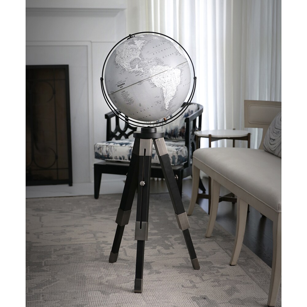 Willston 16″ Grey Color Raised Relief Floor World Globe-Designer Series