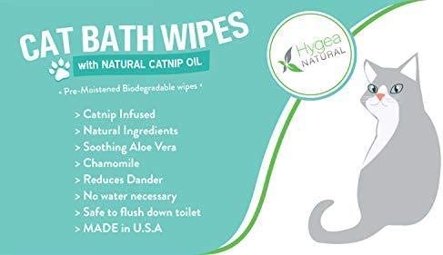 Hygea Natural Cat Bath Wipes - 20 Count