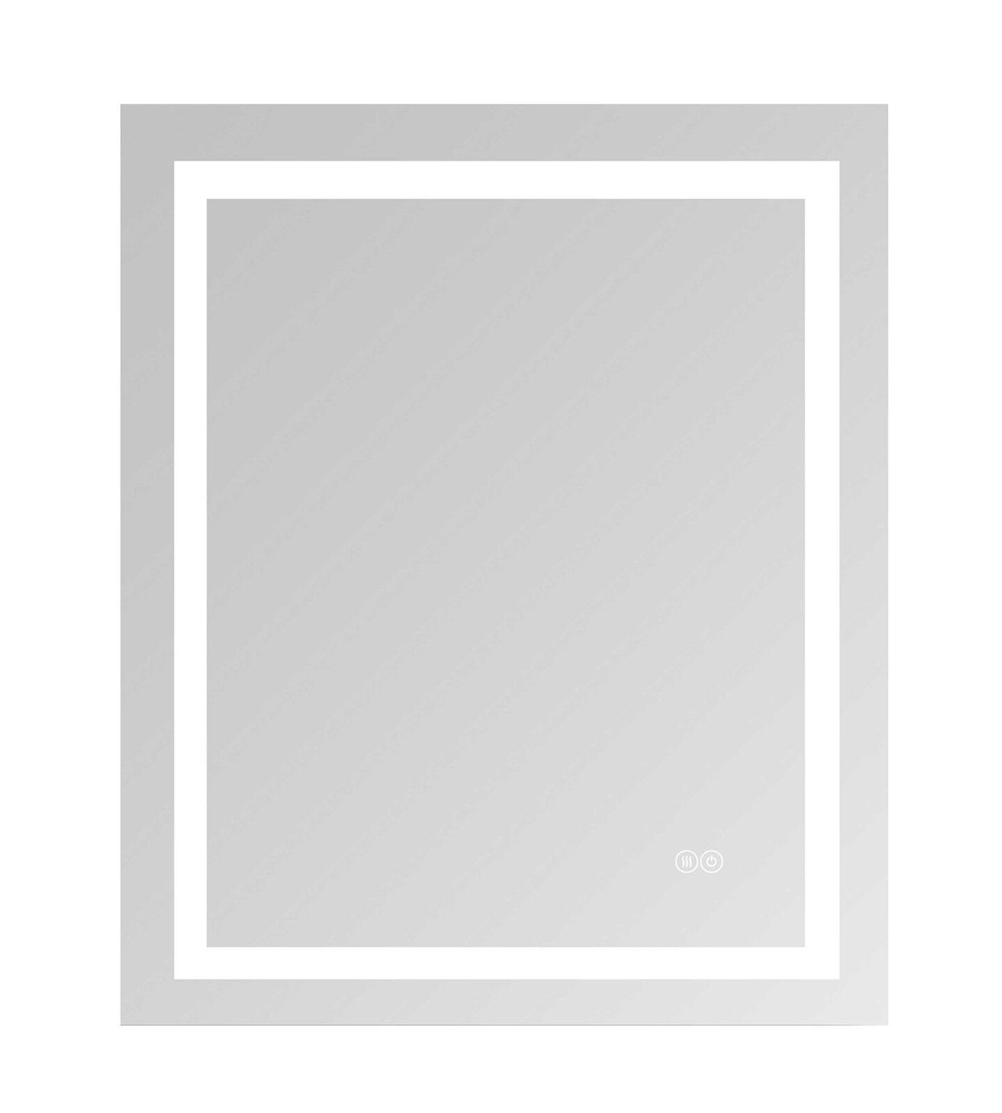 Superior Rectangular Frameless Anti-Fog Wall Bathroom Vanity Mirror in Silver